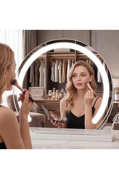 GENERAL Large Led Vanity Mirror 50X49Cm with Lights and Touch Screen and 3 Co...