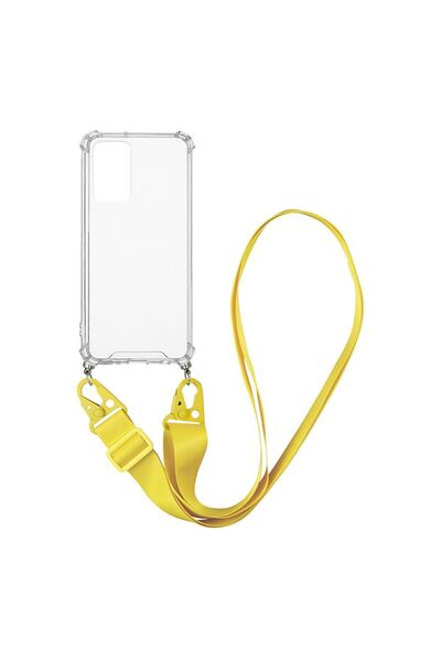 OEM Θήκη Σιλικόνης με Strap Sonique Armor Clear Xiaomi Redmi Note 10 Pro Κίτρινο