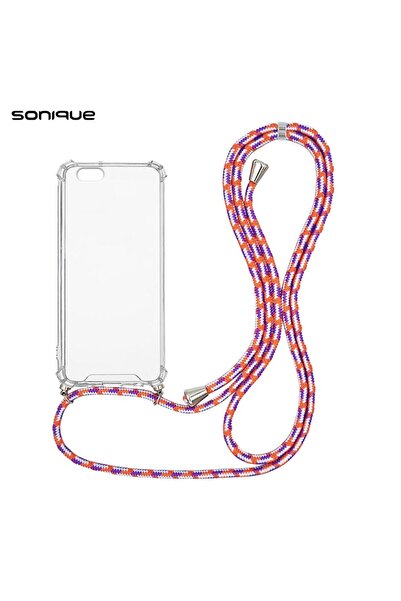 OEM Θήκη Σιλικόνης με Κορδόνι Sonique Armor Clear Apple iPhone 6/6s Rainbow Κ...