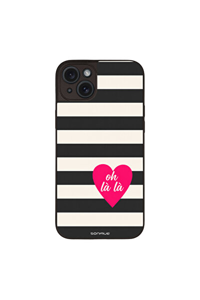 OEM Θήκη Sonique Stripe Stories Series για Apple iPhone 15 Plus Oh La La – Μαύρο