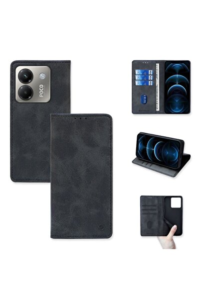 OEM Θήκη Πορτοφόλι Vintage Magnet Wallet Sonique Xiaomi Poco M7 Pro 5G Μαύρο