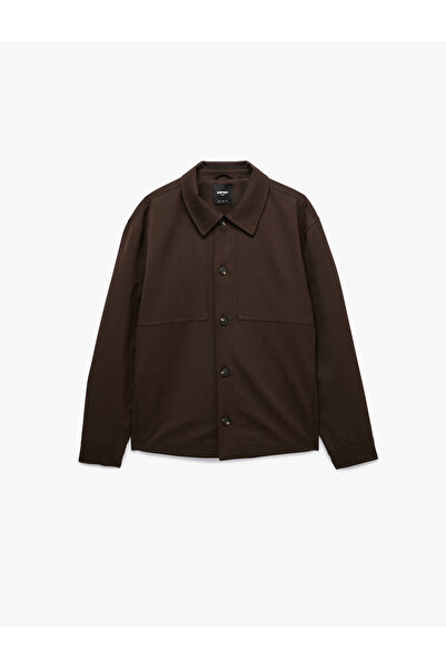 Koton Regular Fit Buttoned Viscose Blend Classic Collar Long Sleeve Shirt