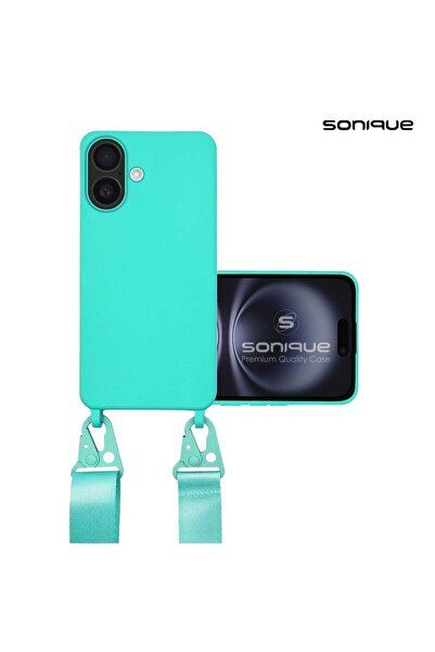 OEM Θήκη Σιλικόνης με Strap CarryHang Sonique Apple iPhone 16 Plus Γαλάζιο
