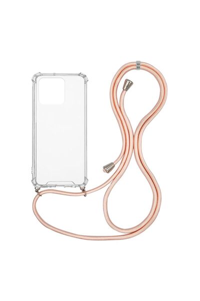 OEM Θήκη Σιλικόνης με Κορδόνι Sonique Armor Clear Xiaomi Redmi 10C Ροζ Σατινέ