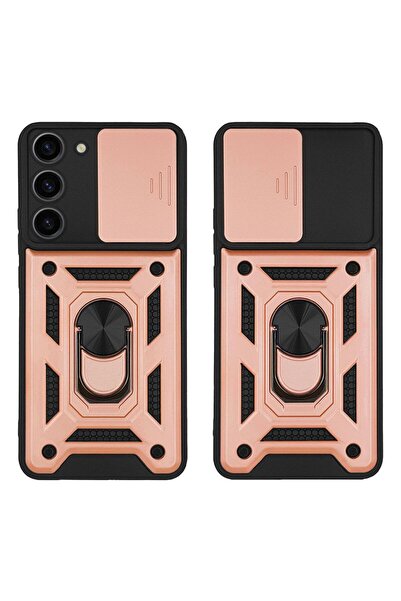 OEM Θήκη Ring Armor CamPro Sonique για Samsung Galaxy S23 Plus Ροζ Χρυσό