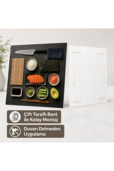 HiperAD Reklam Somon Sushi ve Japon Mutfağı Temalı Dekota Tablo – Suşi, Wasab...