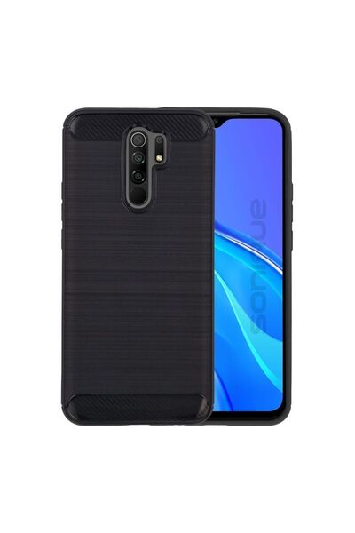 OEM Θήκη Σιλικόνης Sonique Carbon Brushed Xiaomi Redmi 9 Μαύρο