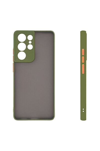 OEM Θήκη Σιλικόνης Color Button Bumper Sonique Samsung Galaxy S21 Ultra Πράσι...