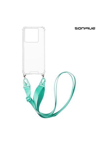 OEM Θήκη Σιλικόνης με Strap Sonique Armor Clear Xiaomi Poco M7 Pro 5G Γαλάζιο