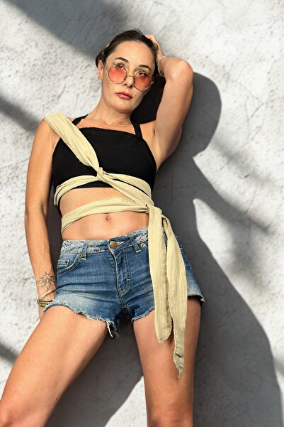 Quincey ΒΑΜΒΑΚΕΡΟ CROP BUSTIER ΜΕ ΔΕΣΙΜΑΤΑ
