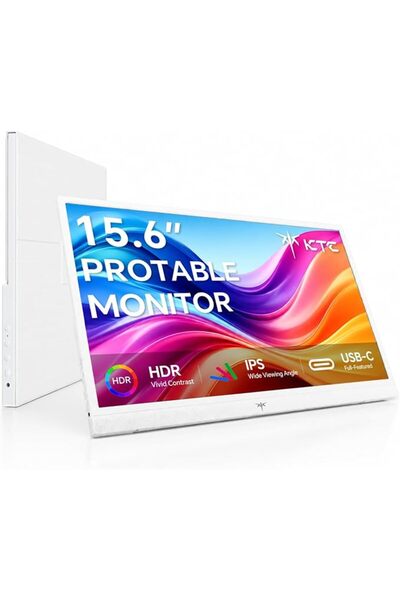GENERAL شاشة محمولة H15F8 مقاس 15.6 بوصة بدقة FHD 1080P ومنافذ USB نوع سي وHD...