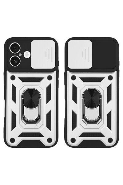 OEM Θήκη Ring Armor CamPro Sonique για Apple iPhone 16 Plus Ασημί