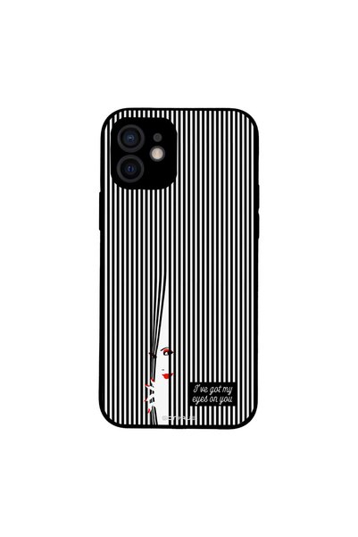 OEM Θήκη Sonique Stripe Stories Series για Apple iPhone 12 Eye on You – Μαύρο