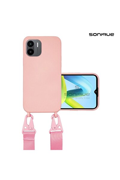 OEM Θήκη Σιλικόνης με Strap CarryHang Sonique Xiaomi Redmi A1 / Redmi A2 Ροζ