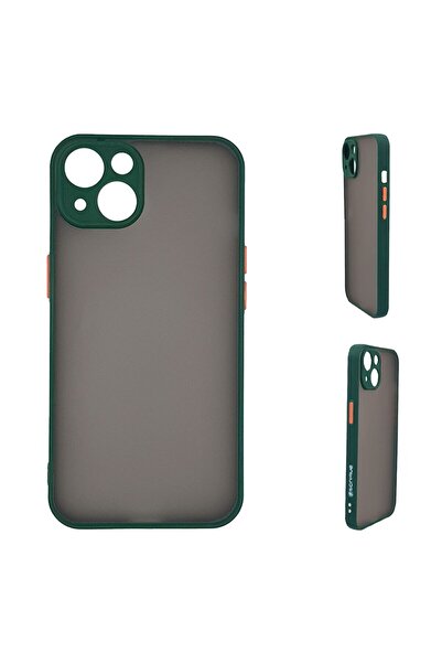 OEM Θήκη Σιλικόνης Color Button Bumper Sonique Apple iPhone 14 Πράσινο Σκούρο