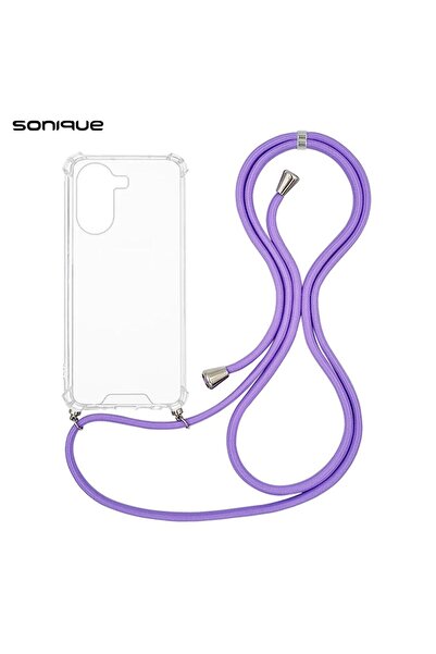 OEM Θήκη Σιλικόνης με Κορδόνι Sonique Armor Clear Xiaomi Poco X7 Pro 5G Λιλά