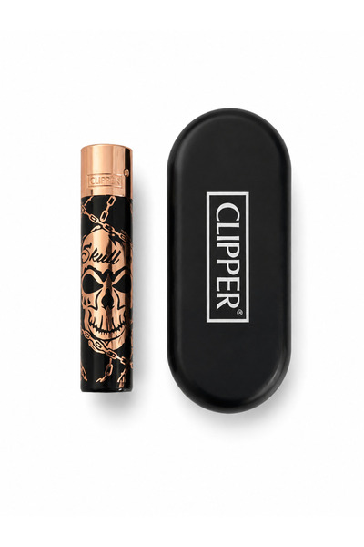 Clipper Desenli Metal Gaz Dolumlu Çakmak Özel Kutulu Premium Model