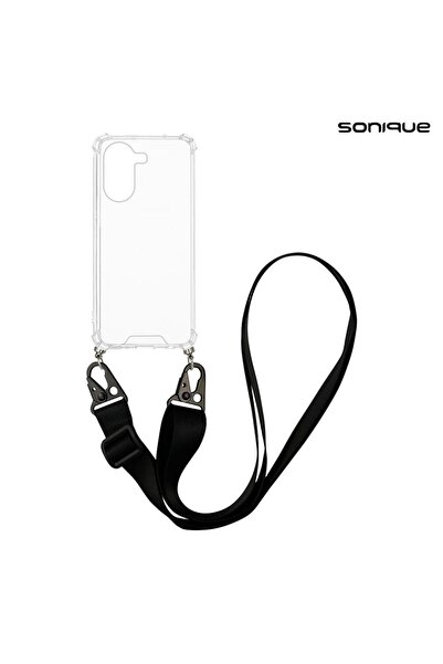 OEM Θήκη Σιλικόνης με Strap Sonique Armor Clear Xiaomi Poco X7 Pro 5G Μαύρο