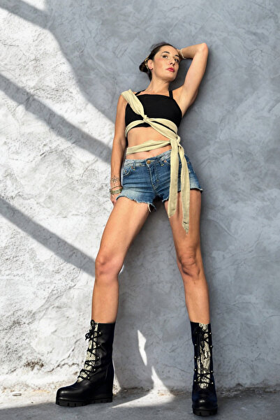 Quincey BAĞLAMALI PAMUK CROP BÜSTİYER