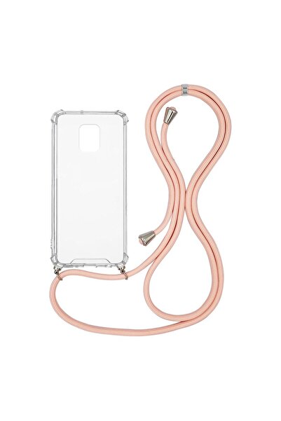 OEM Θήκη Σιλικόνης με Κορδόνι Sonique Armor Clear Xiaomi Redmi Note 9S/9 Pro Ροζ