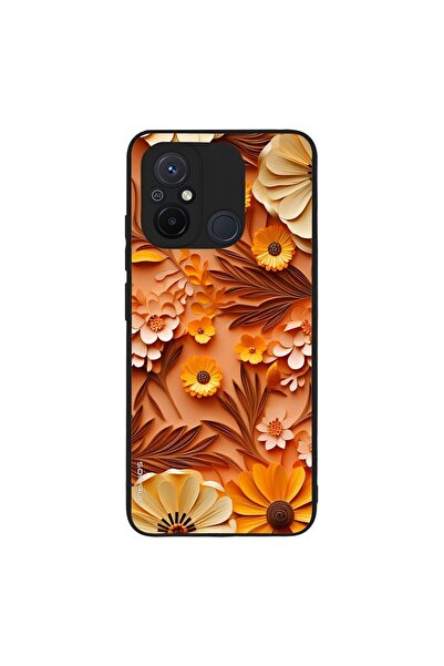 OEM Θήκη Sonique 3D Flower Series για Xiaomi Redmi 12C Πορτοκαλί