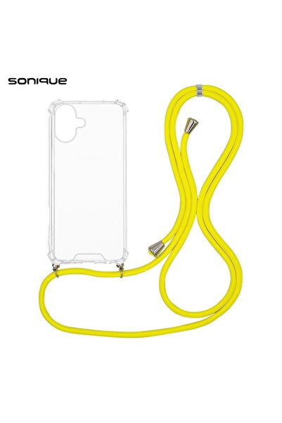 OEM Θήκη Σιλικόνης με Κορδόνι Sonique Armor Clear Apple iPhone 16 Plus Κίτρινο