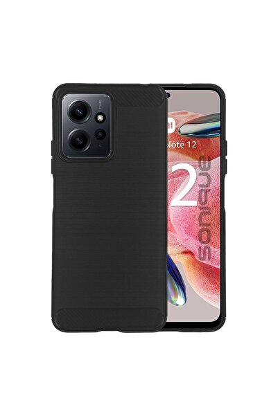 OEM Θήκη Σιλικόνης Sonique Carbon Brushed Xiaomi Redmi Note 12 4G Μαύρο