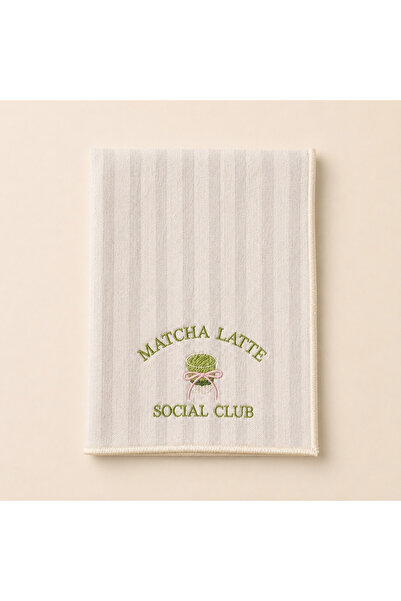 LİONYA DESİGN Matcha Latte Embroidered Decorative Hand Towel – 100% Cotton, S...