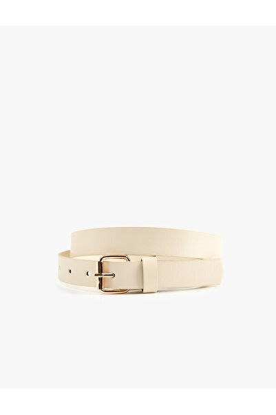 Koton Faux Leather Belt with Metal Buckle Detail
