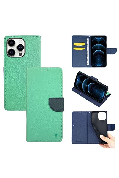 OEM Θήκη Πορτοφόλι Sonique Trend Wallet Apple iPhone 14 Pro Βεραμάν / Σκούρο ...