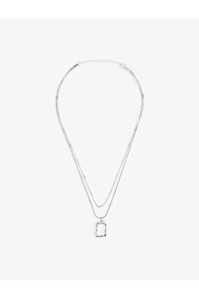 Koton Geometric Charm Detailed Double Row Necklace
