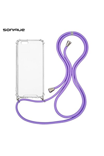 OEM Θήκη Σιλικόνης με Κορδόνι Sonique Armor Clear Apple iPhone 6/6s Λιλά