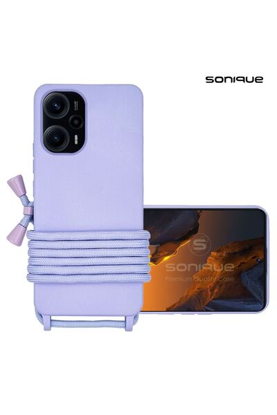 OEM Θήκη Σιλικόνης με Κορδόνι CarryHang Sonique Xiaomi Poco F5 5G Λιλά
