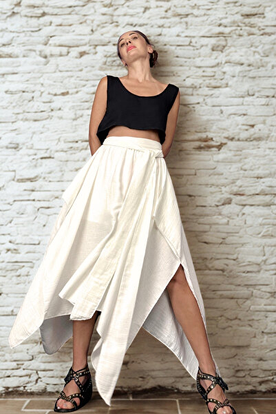 Quincey Asymmetric Bamboo Lined Skirt