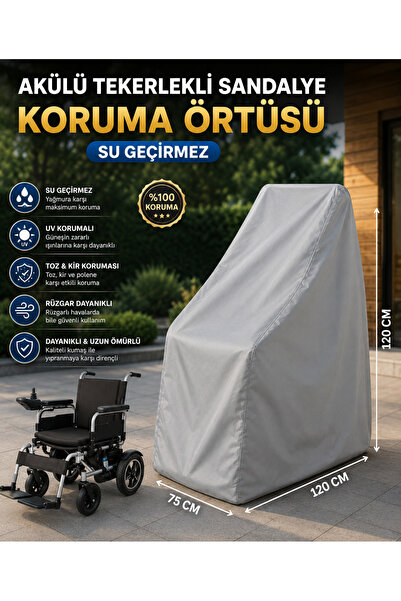 COCEM Akülü Tekerlekli Sandalye Koruma Örtüsü Branda – Su Geçirmez Yağmur Kar...