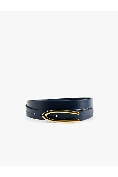 Koton Metal Buckle Detailed Faux Leather Thin Belt