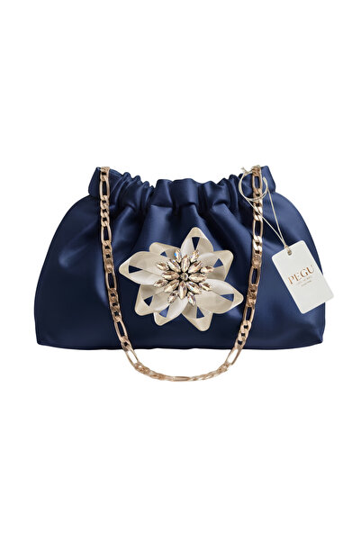 pegu baby collection SERIE ROYALE DIN SATIN ALBASTRU ÎNCHIS, GEANTĂ ARTIZANAL...