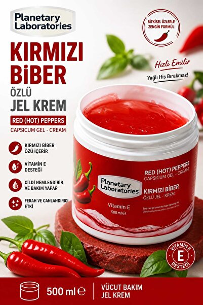 Planetary Laboratories Kırmızı Biber Özlü Jel Krem 500 ml Vitamin E & Aloe Ve...