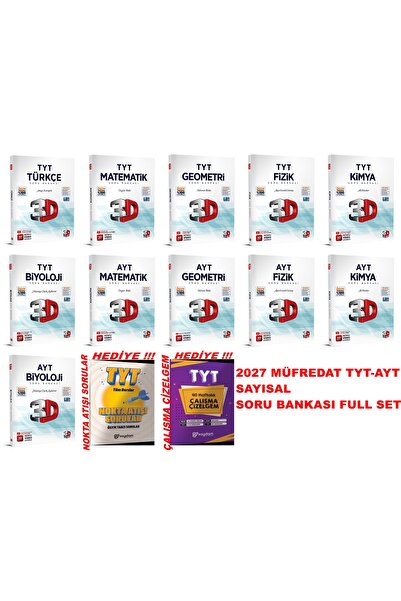3D Yayınları TYT-AYT 2027 MÜFREDAT SAYISAL SORU BANKASI TÜM DERSLER FULL SET
