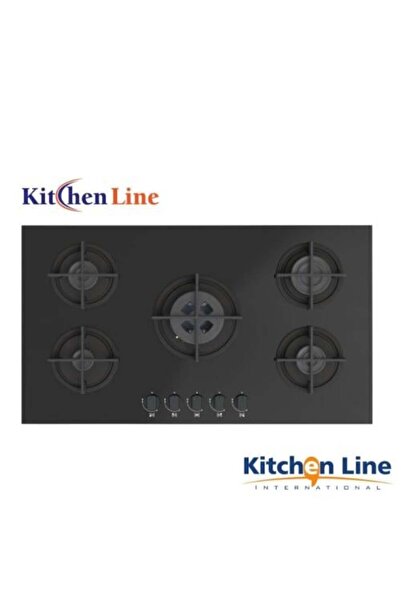 Kitchen Line موقد غاز زجاجي 90 سم من كيتشن لاين، بشوايات إيطالية متينة