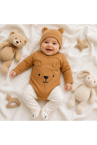 BEBELON POOH KULAKLI PATİKLİ 3 LÜ BEBEK TAKIM