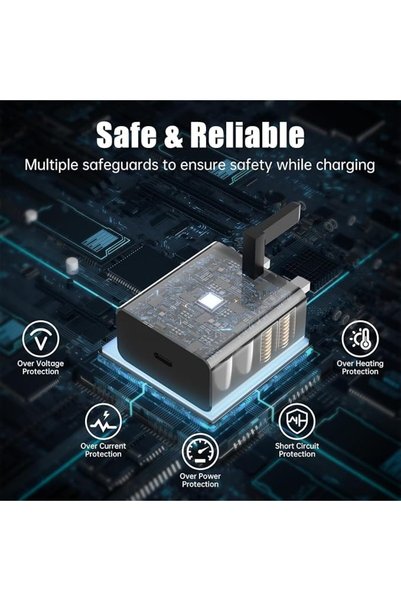 GENERAL 45W Usb-C Fast Charger with Type-C to Type-C Cable Super Fast Charging Plug Charger Adapter Uk 3Pin Wall Charger
