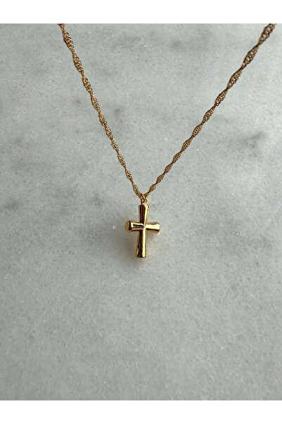 Alya Jewelry ALTIN RENK ÇELİK HAC CHARM KOLYE