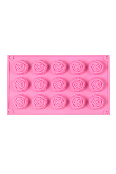 choice2 002pink 15 Cavity Rose Mold Silicone Chocolate Candy Mold DIY Dessert...