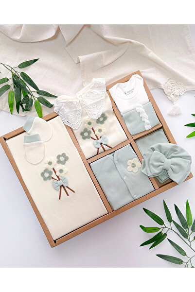 hümabebe Daisy Embroidery Embroidered Scallop Detailed Newborn Hospital Disch...