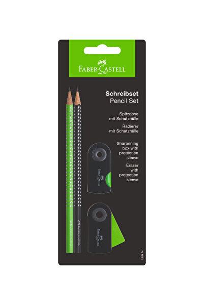 Faber Castell Σετ Μολύβια Sparkle + Γόμα+ Ξύστρα Faber-Castell Πράσινο-Μαύρο ...