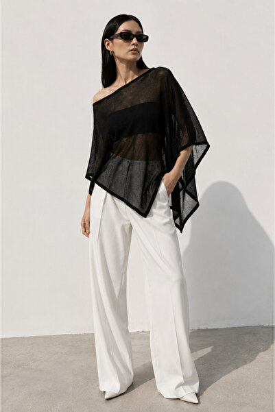 VEGA MODA Women's Poncho with Soft and Flexible Fabric, Low Shoulder Cut, Fin...