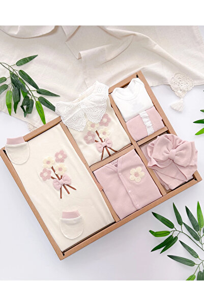 hümabebe Daisy Embroidery Embroidered Scallop Detailed Newborn Hospital Disch...