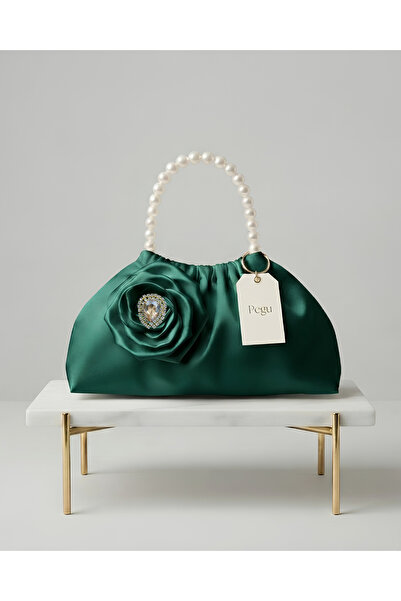 pegu baby collection Royale Series Emerald Green Pearl Handle, Ruffled Rose P...