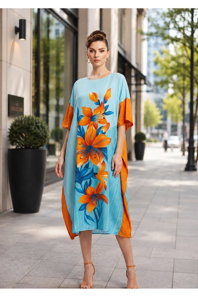Generic Brand Women's Elegant Floral Printed Midi Dress